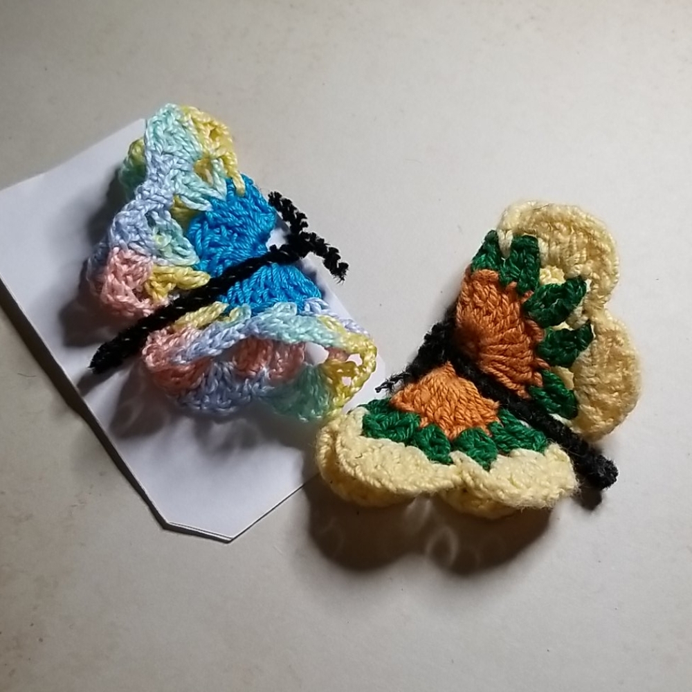 Handmade 3 Dimensional Butterfly Brooches